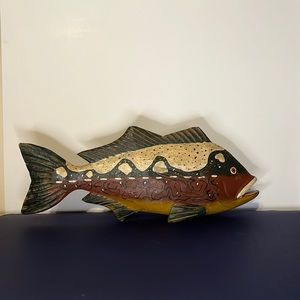 - Vintage Rustic Carved Wooden Fish 19” Long